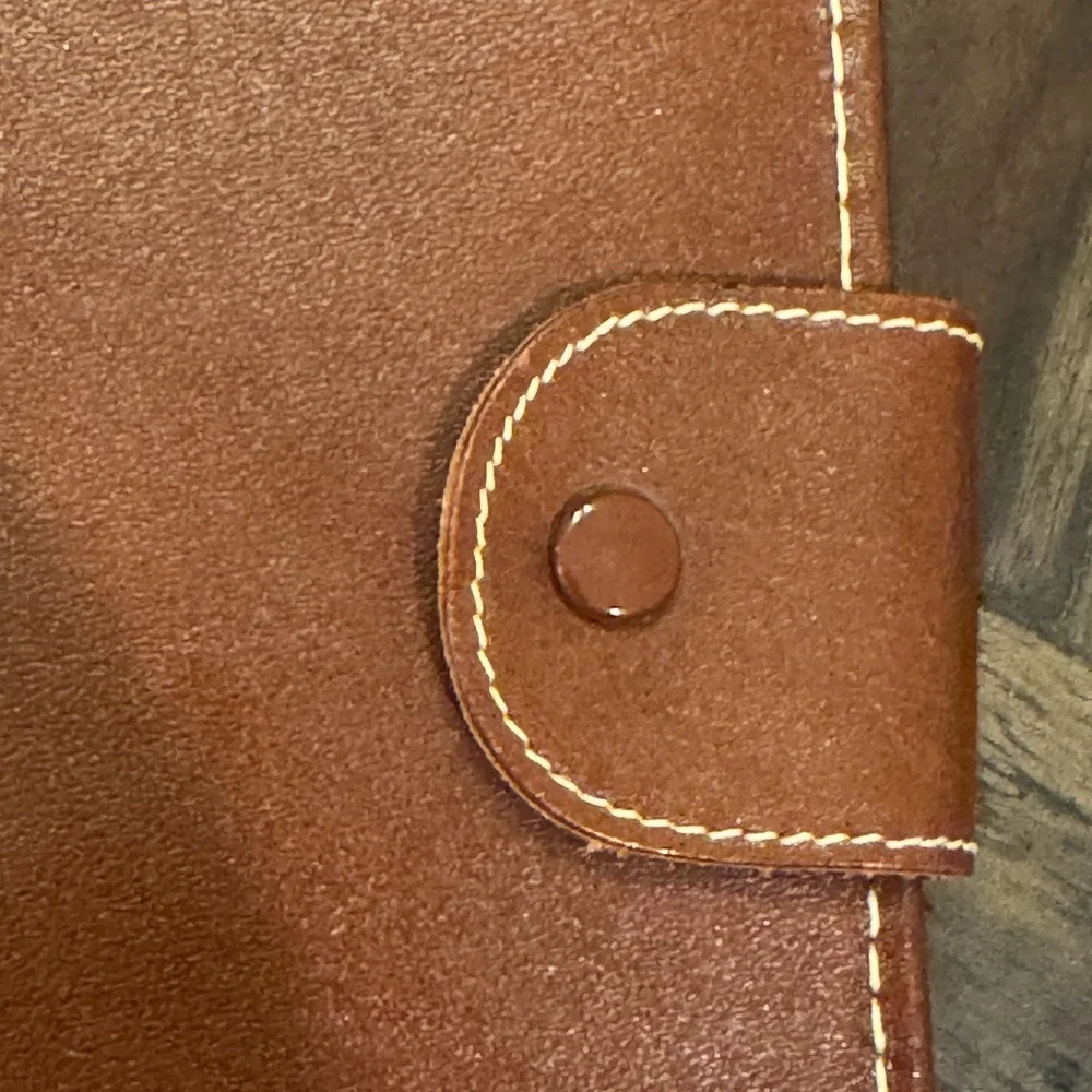 Genuine Leather Tie Travel Storage Case Zip‎ Hanging VTG Retro Organizer Necktie